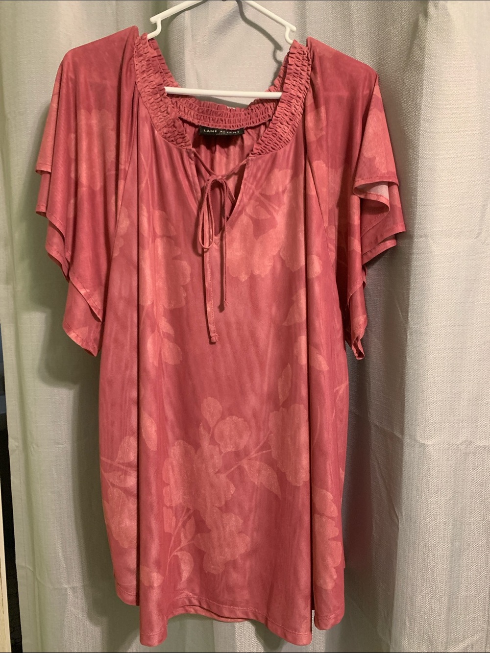 Lane Bryant Dusty Rose Floral Tie-Front Tunic